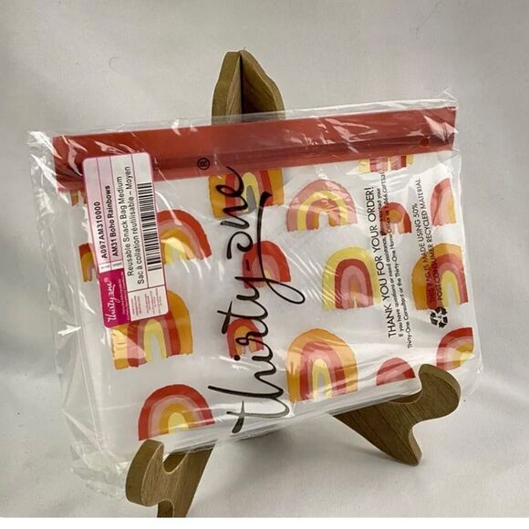 Thirty One Reusable Snack Bag Medium - Boho Rainbows - NEW - Picture 2 of 3